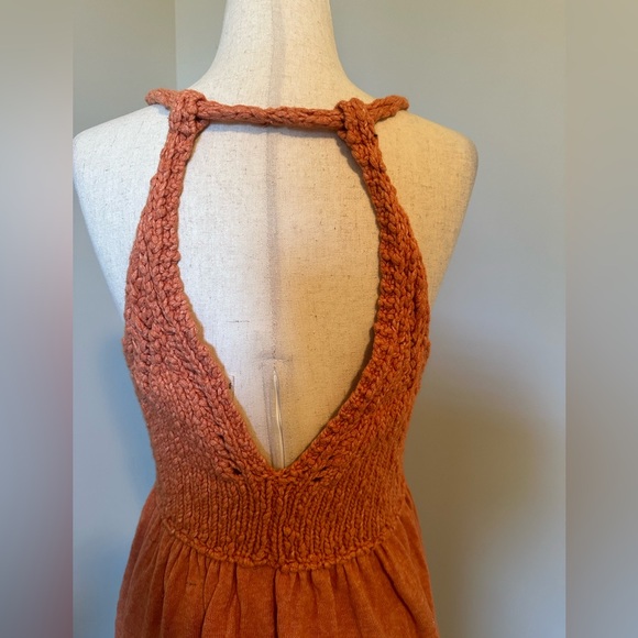 Sz S Free People rust crochet sleeveless top tunic style - Picture 5 of 8